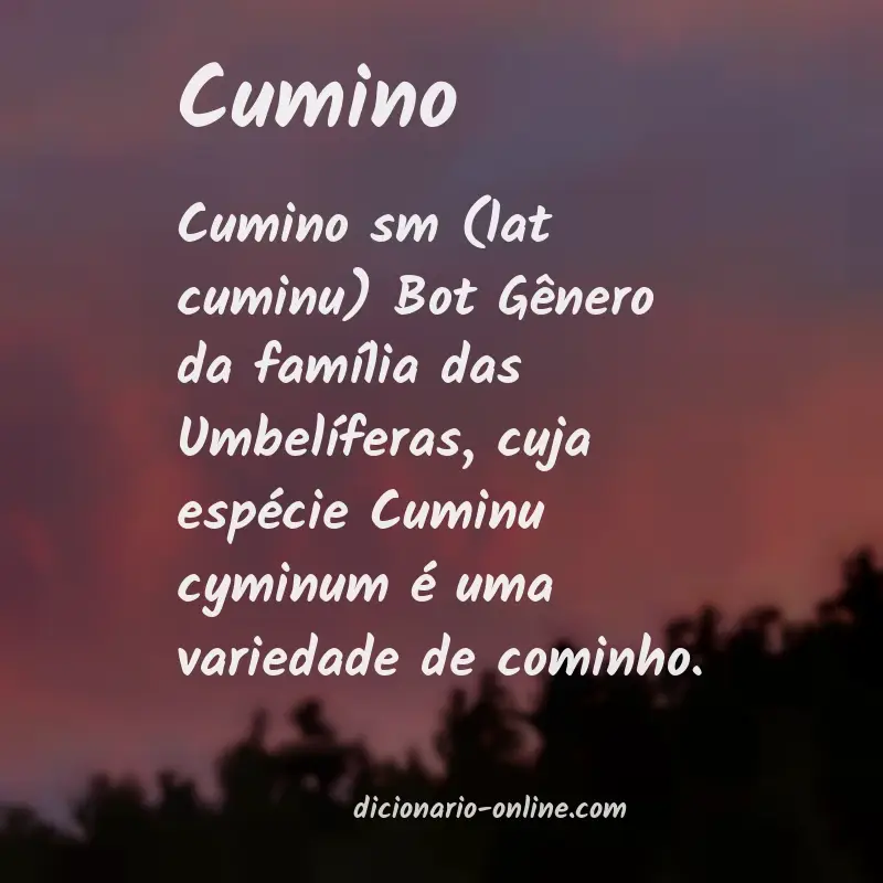 Significado de cumino