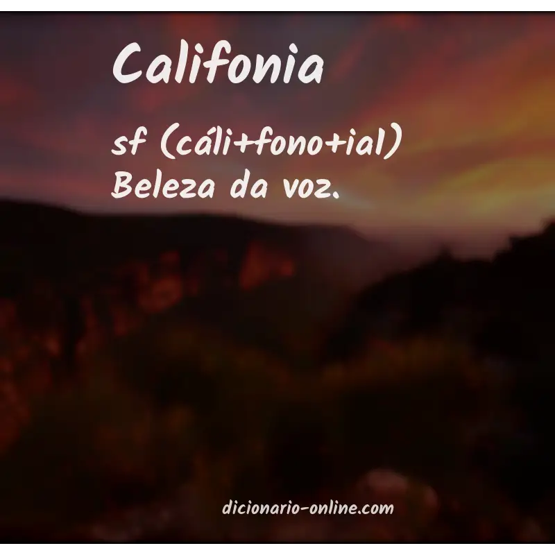 Significado de califonia