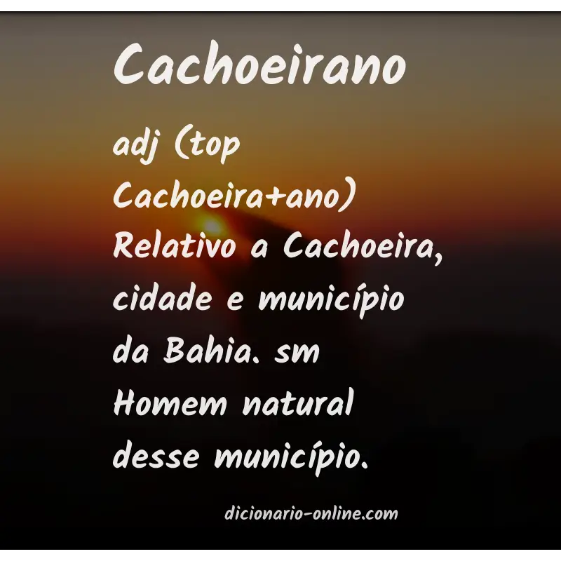 Significado de cachoeirano