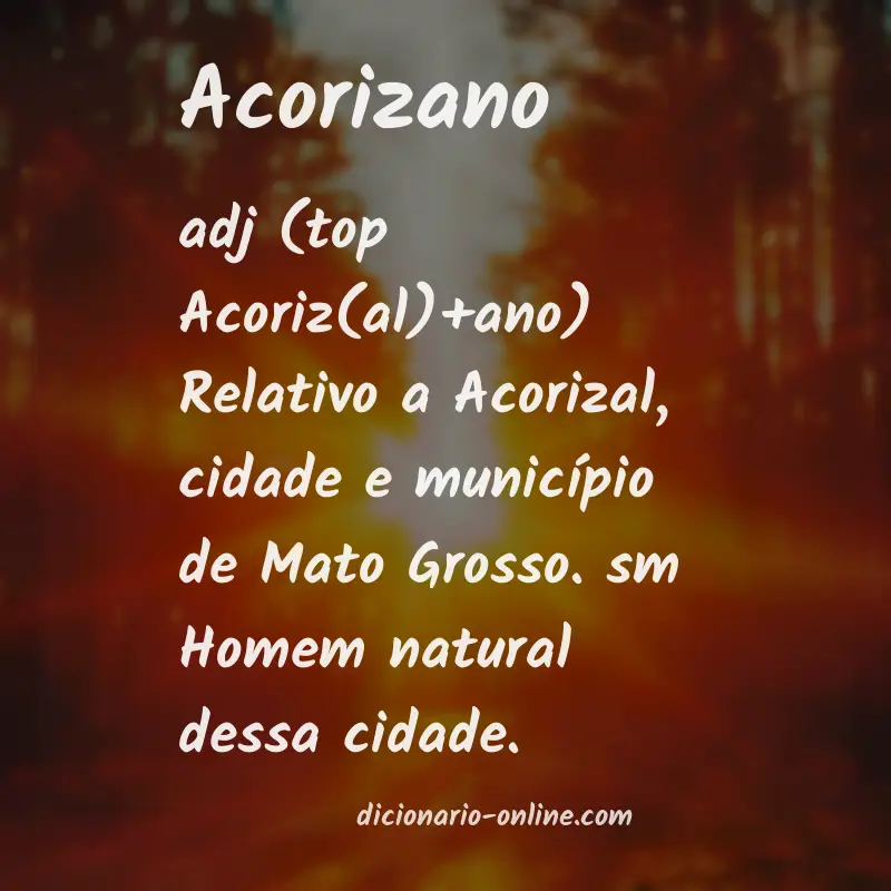 Significado de acorizano
