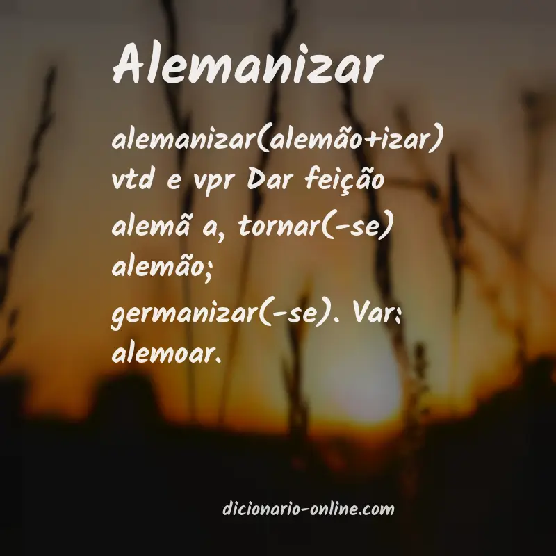 Significado de alemanizar