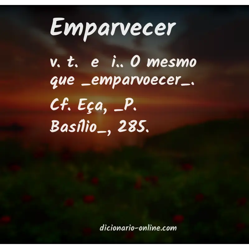 Significado de emparvecer