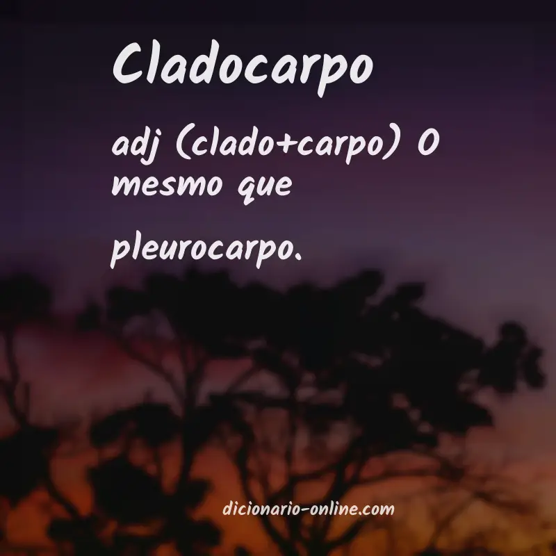 Significado de cladocarpo