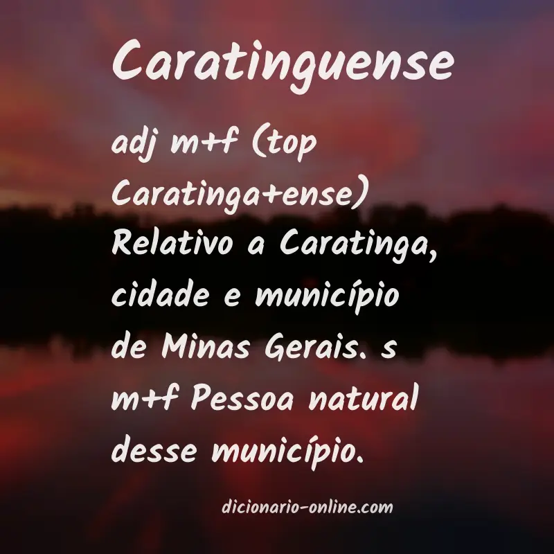 Significado de caratinguense