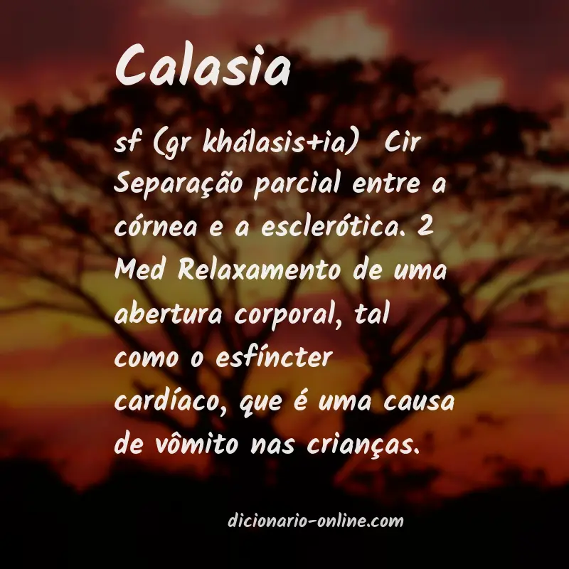 Significado de calasia