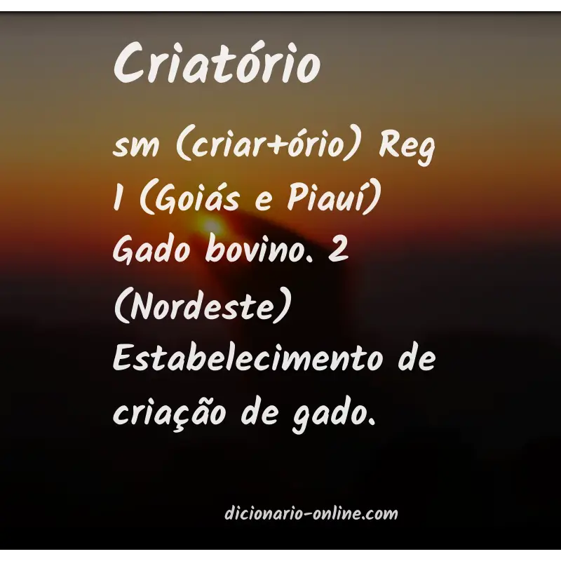 Significado de criatório