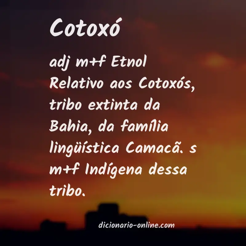 Significado de cotoxó