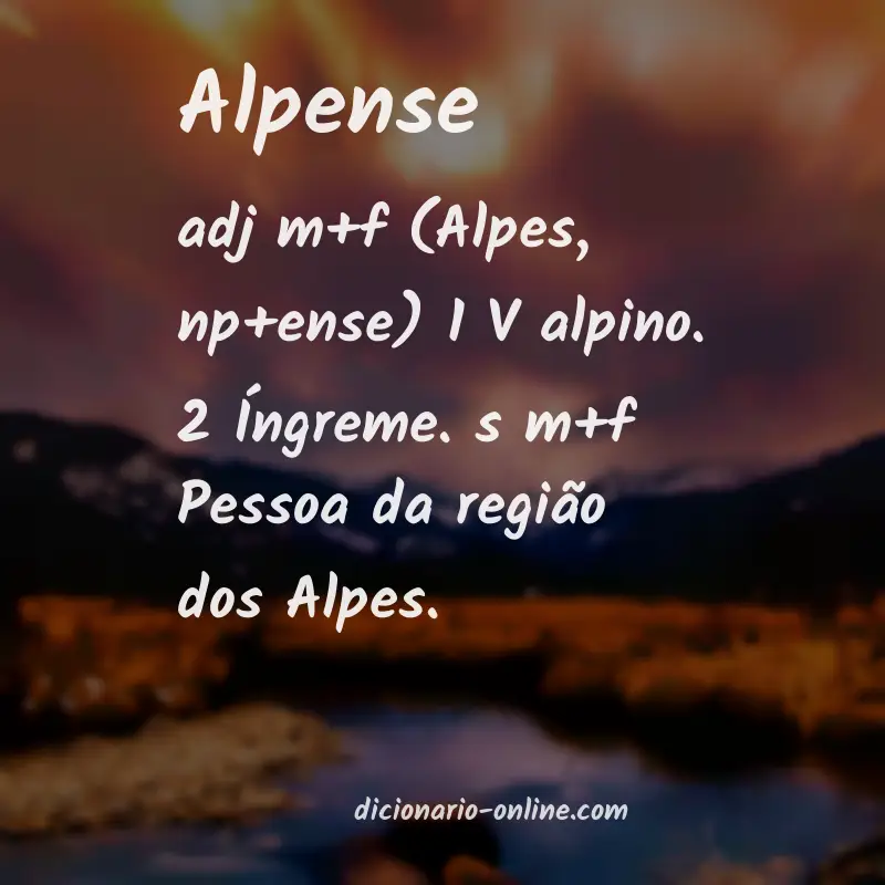 Significado de alpense