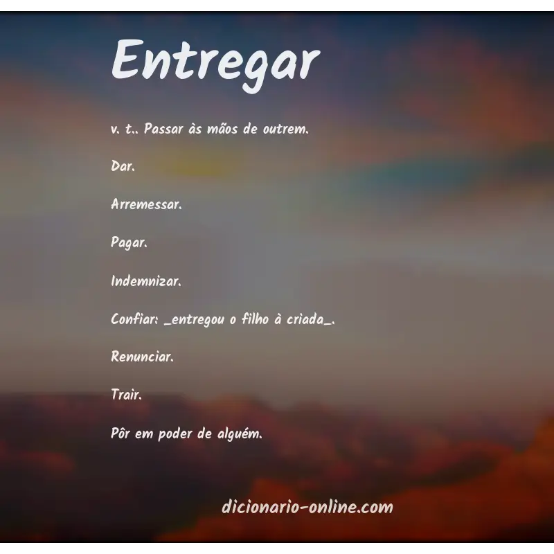 Significado de entregar