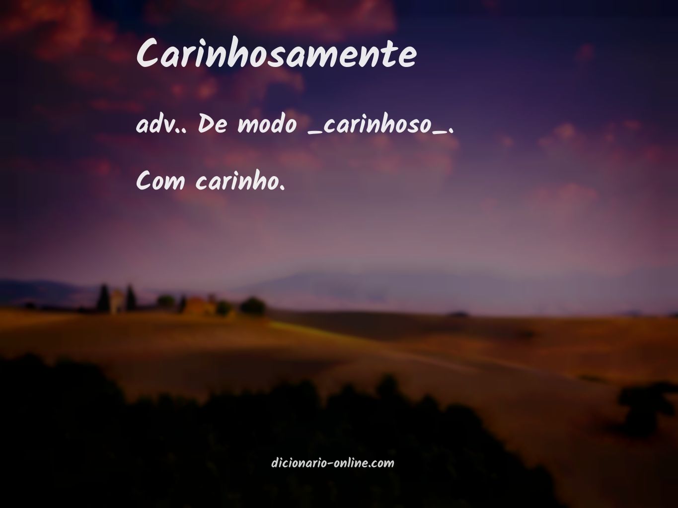 Significado de carinhosamente