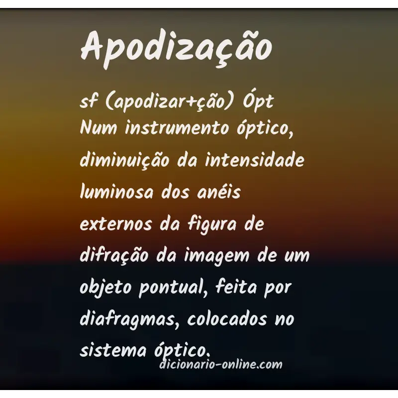 Significado de apodização