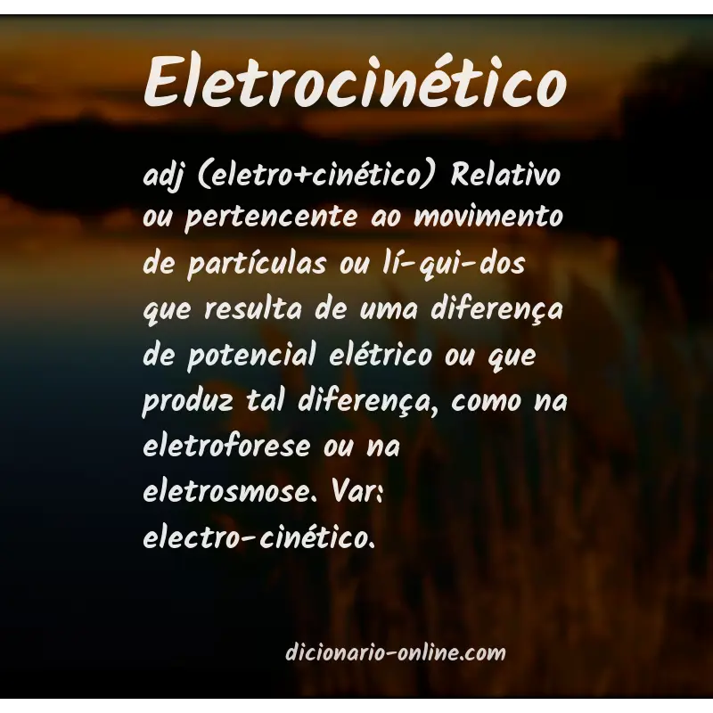 Significado de eletrocinético
