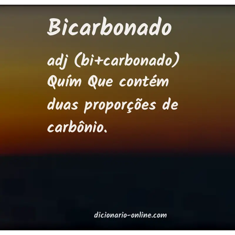 Significado de bicarbonado