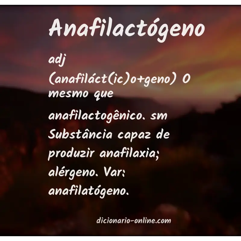 Significado de anafilactógeno