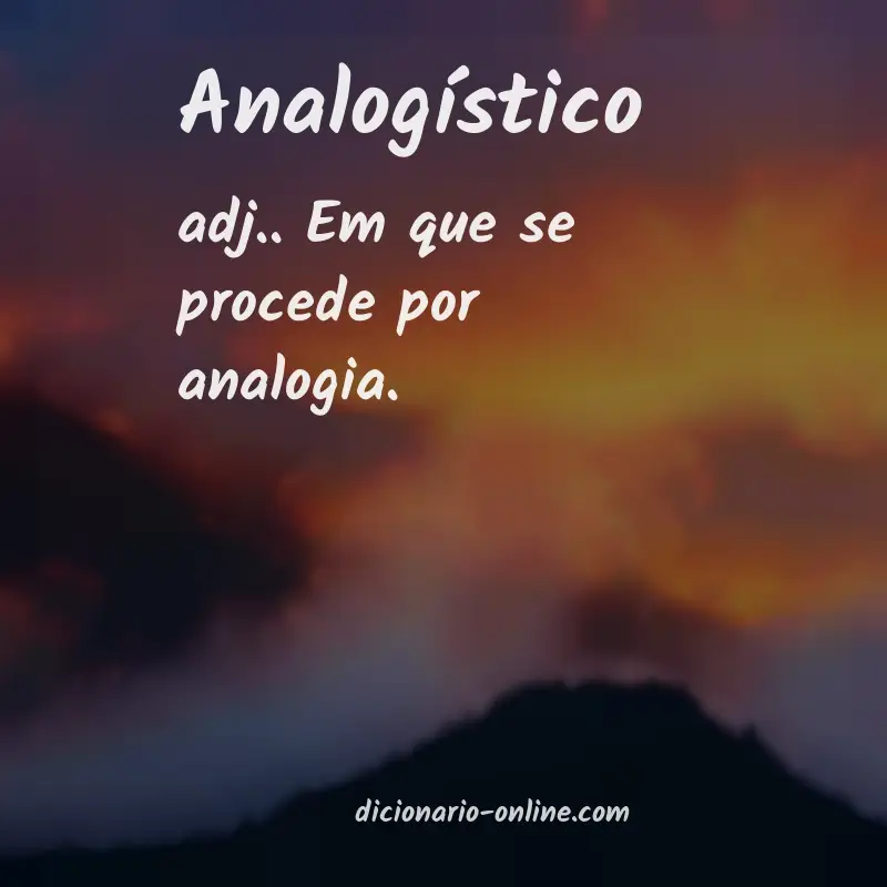 Significado de analogístico