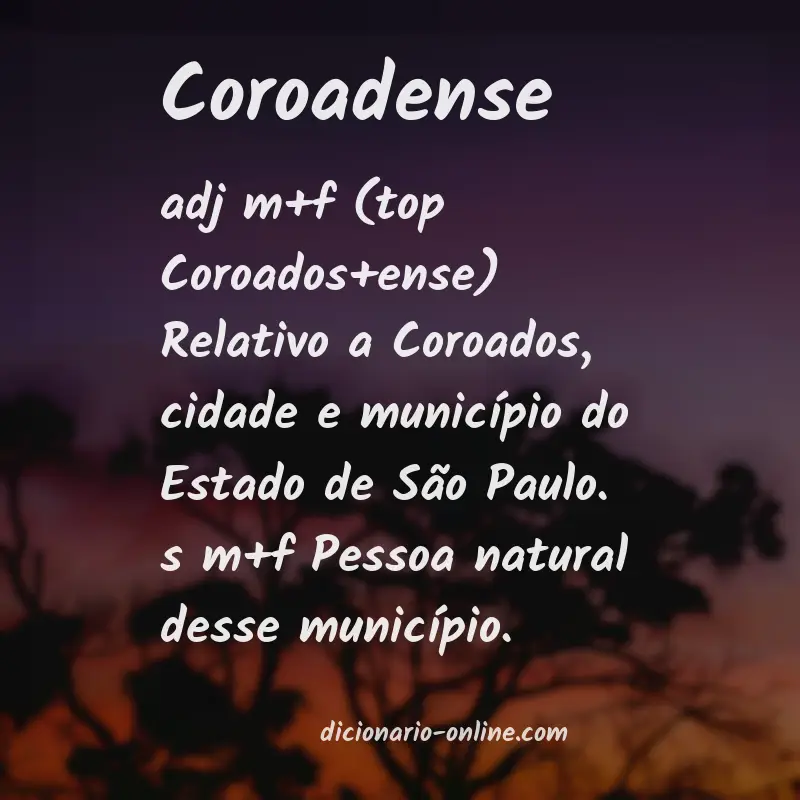 Significado de coroadense
