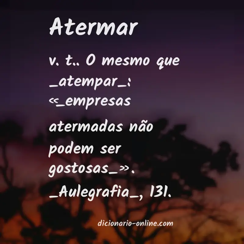 Significado de atermar