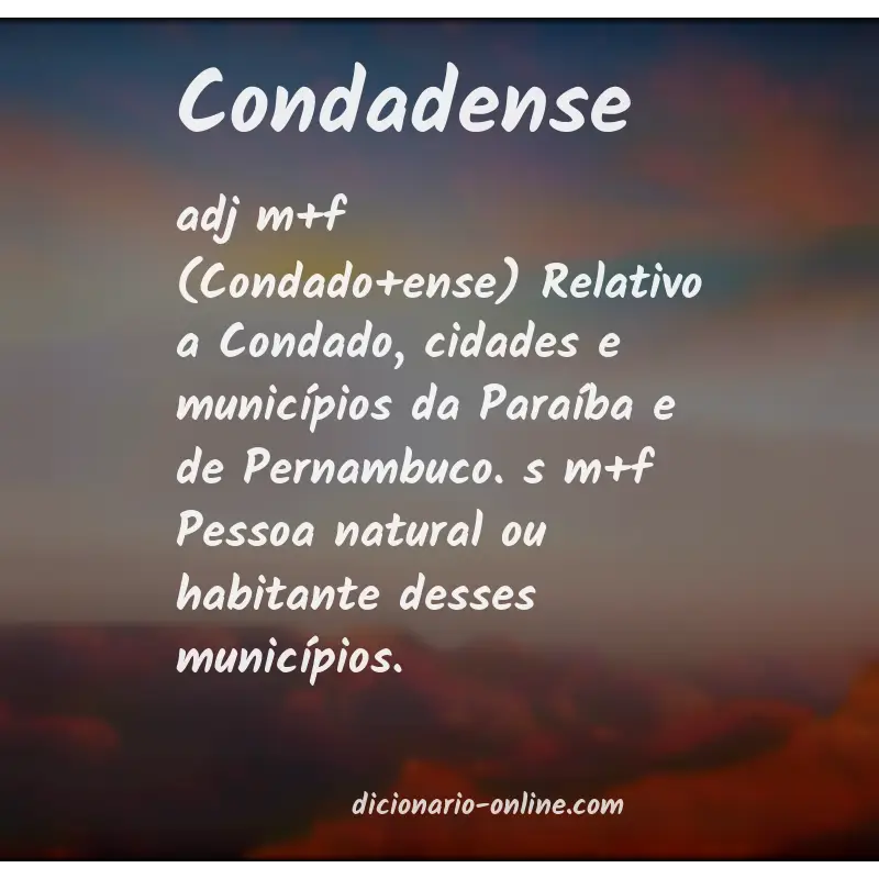 Significado de condadense