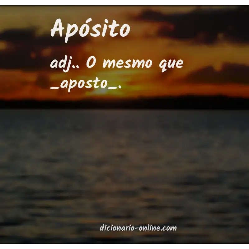 Significado de apósito