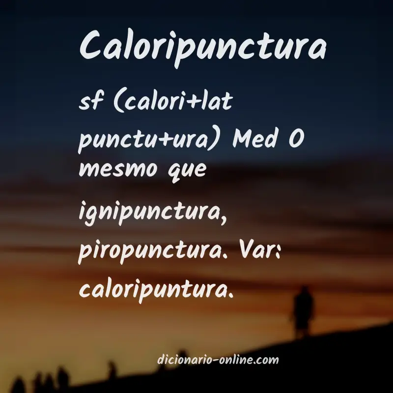 Significado de caloripunctura