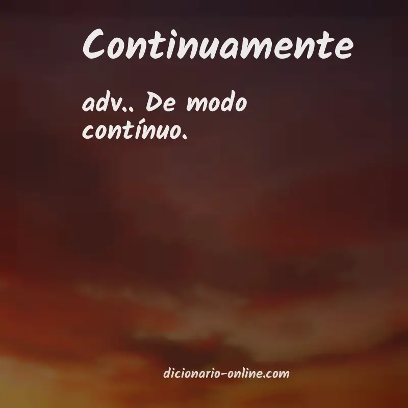 Significado de continuamente