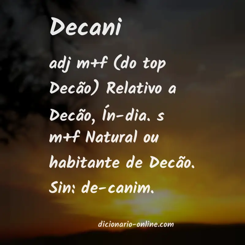 Significado de decani