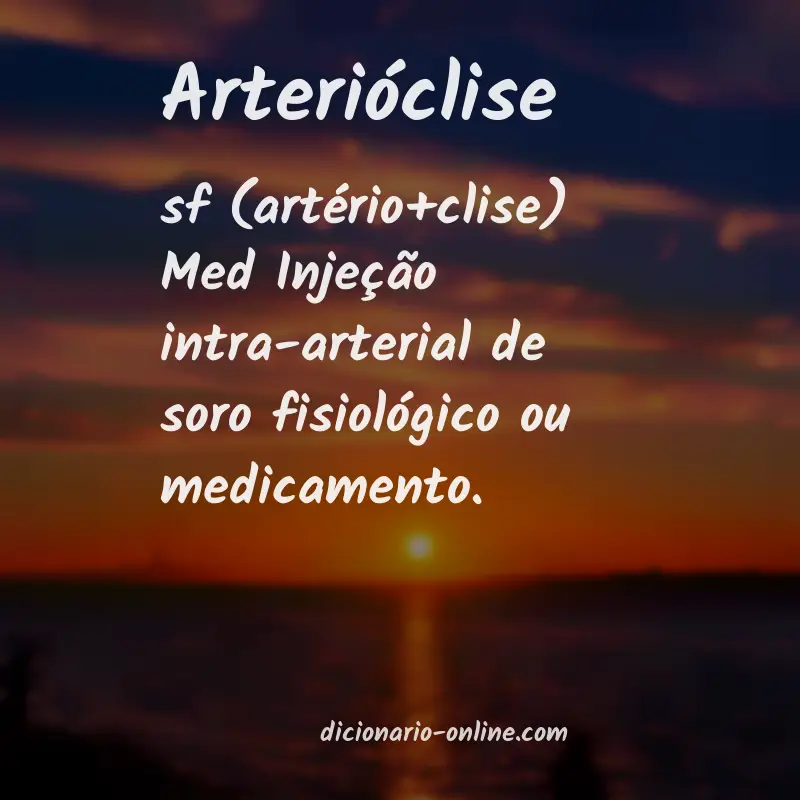 Significado de arterióclise