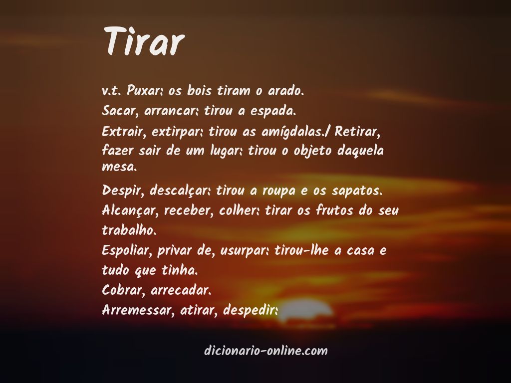 Significado de tirar