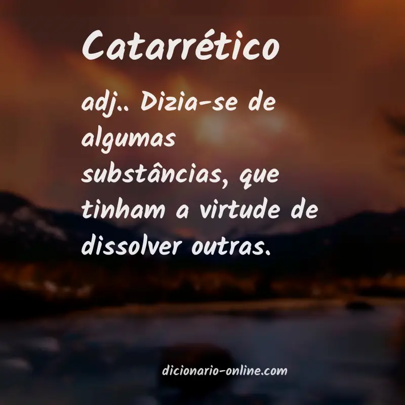 Significado de catarrético