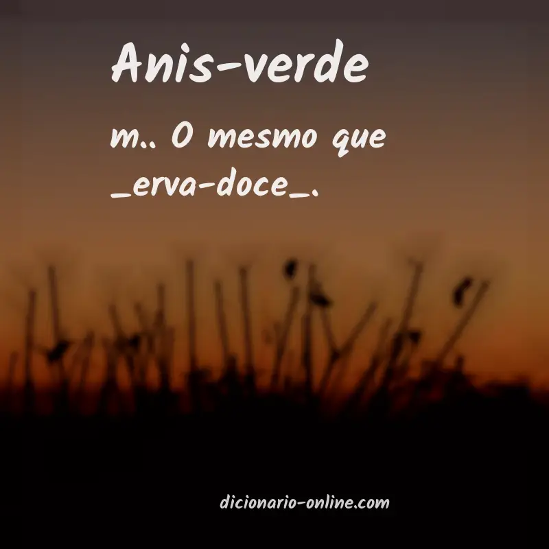 Significado de anis-verde