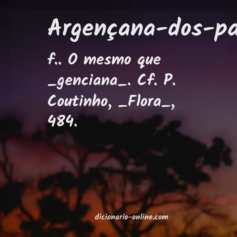 Significado de argençana-dos-pastores