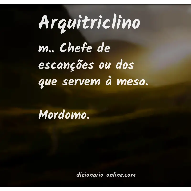 Significado de arquitriclino