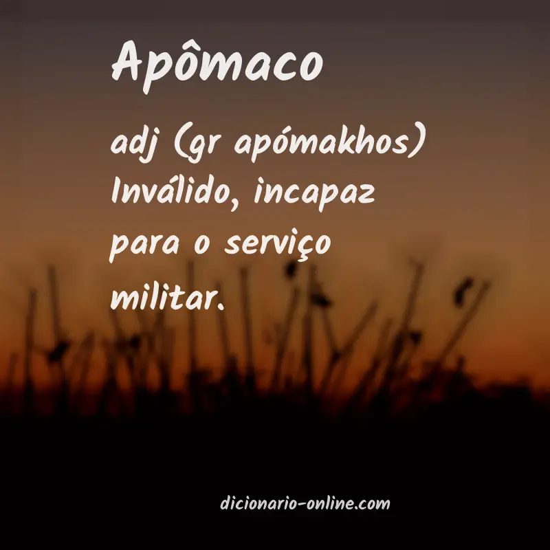 Significado de apômaco