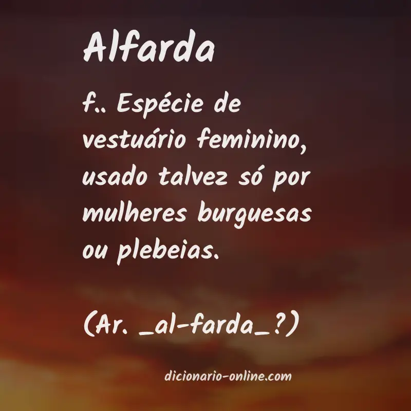 Significado de alfarda