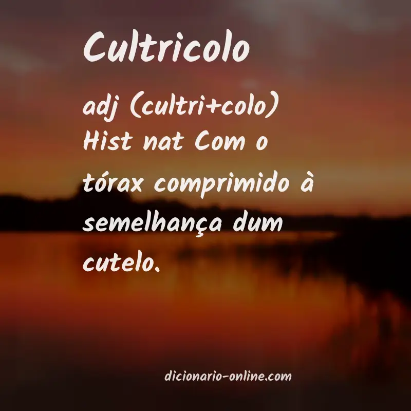 Significado de cultricolo
