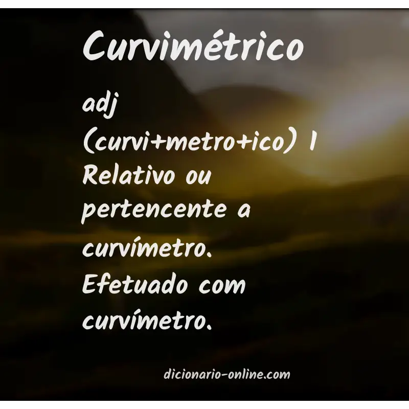 Significado de curvimétrico