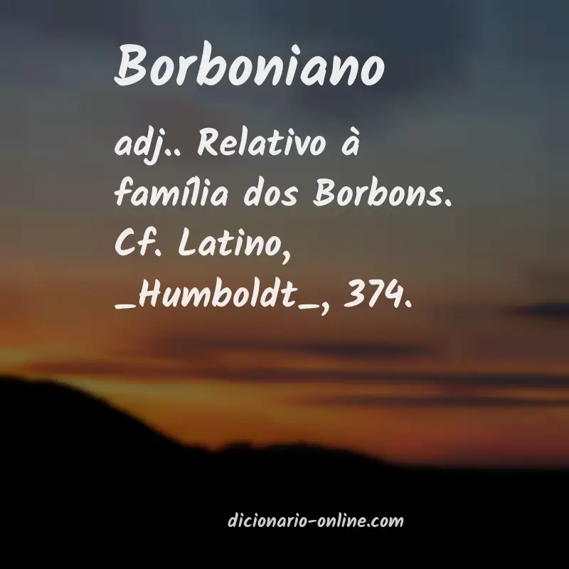Significado de borboniano