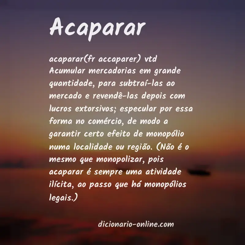 Significado de acaparar