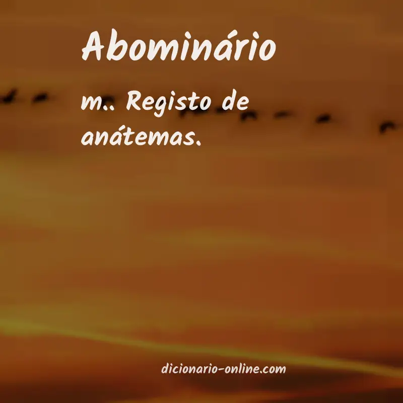 Significado de abominário