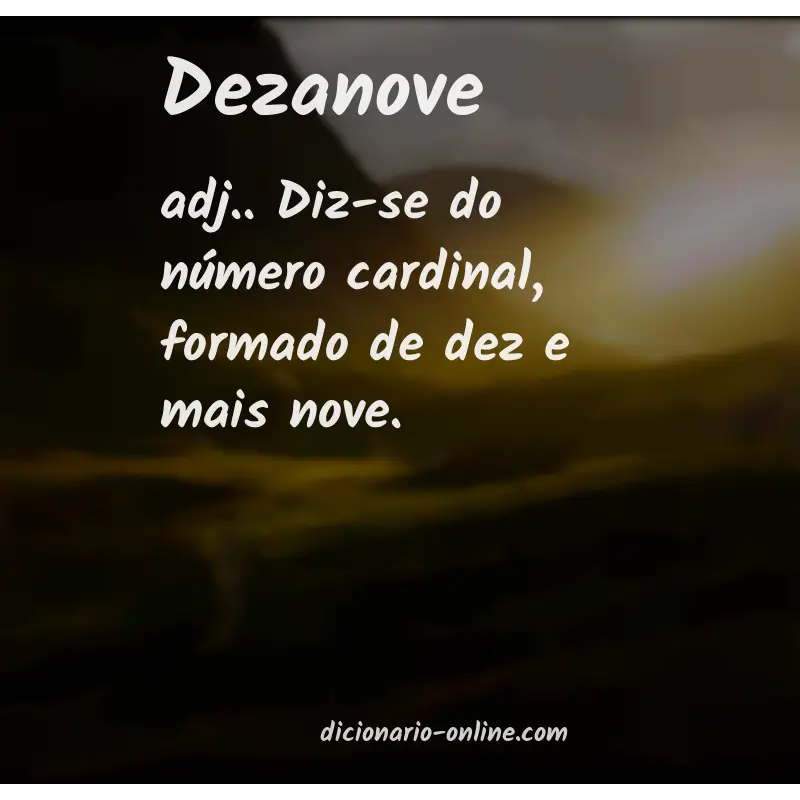 Significado de dezanove