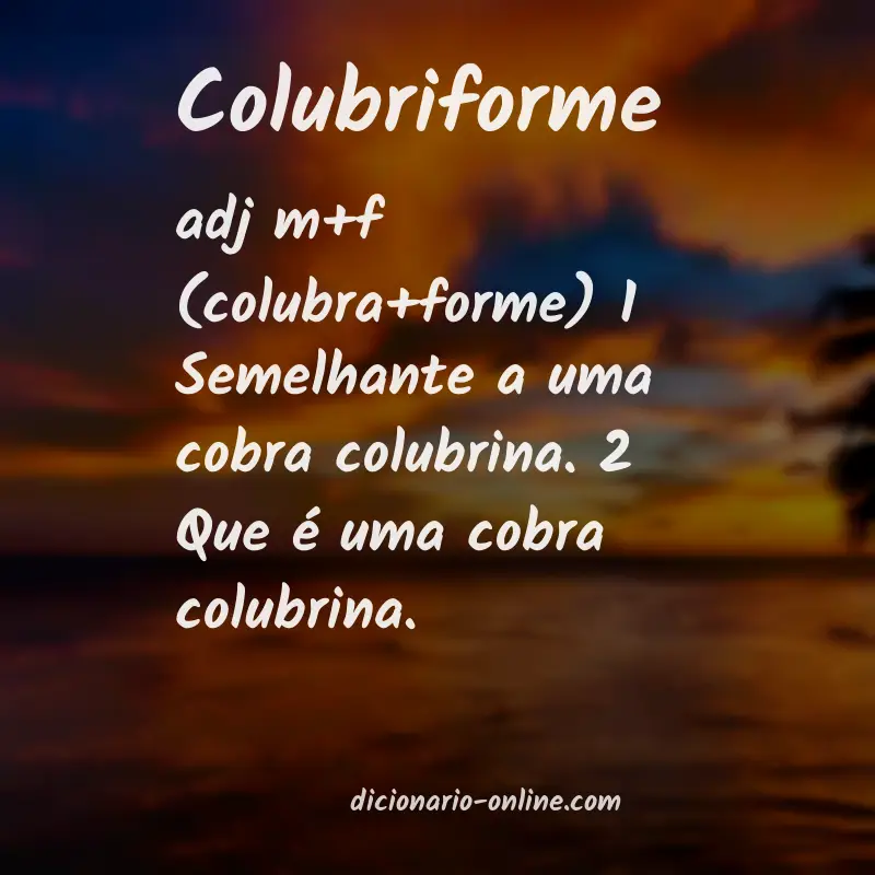 Significado de colubriforme
