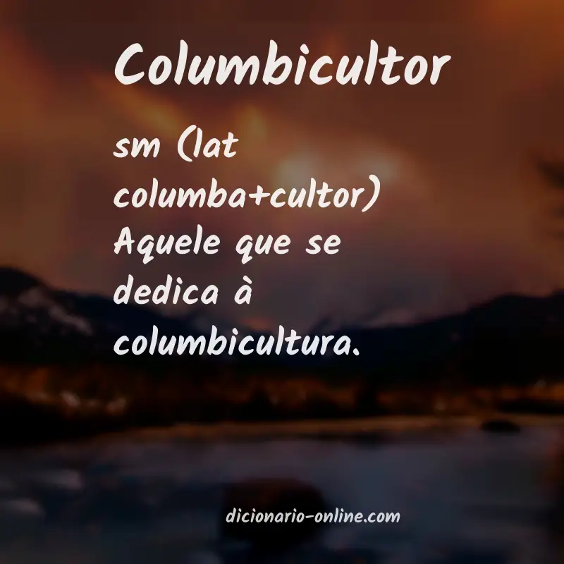 Significado de columbicultor