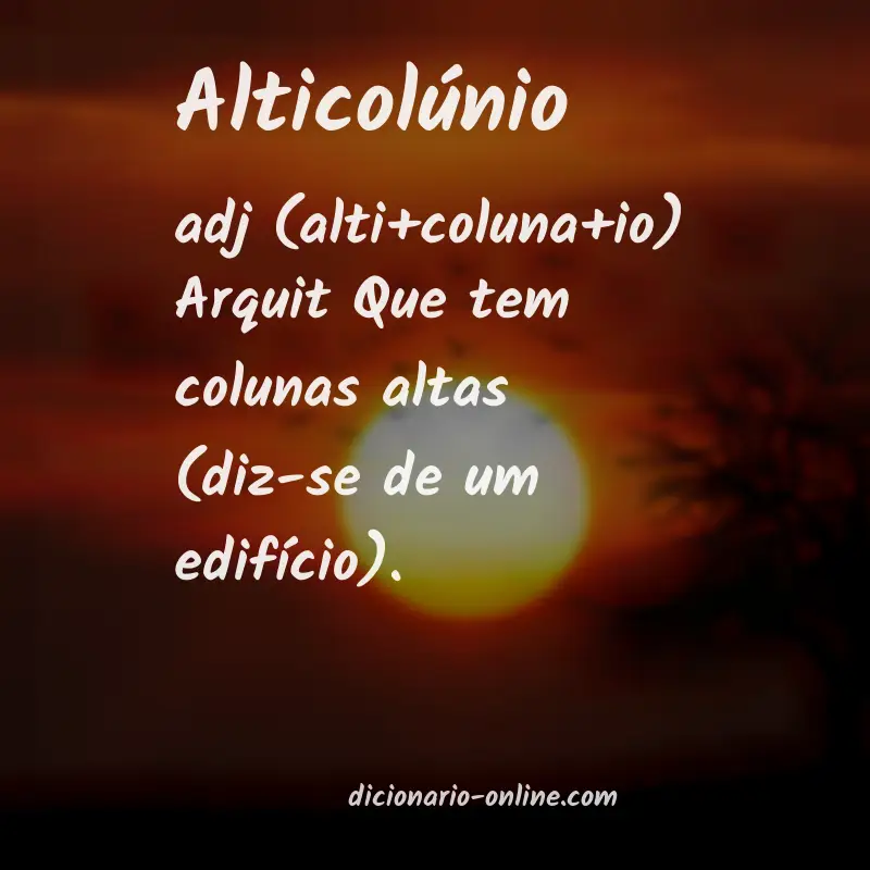 Significado de alticolúnio