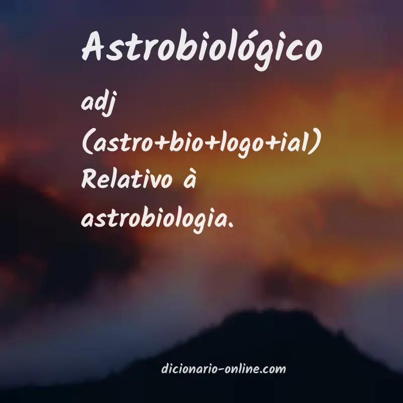 Significado de astrobiológico