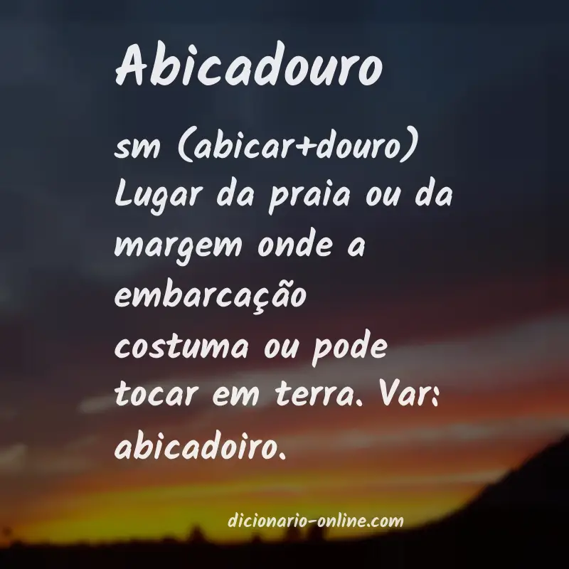 Significado de abicadouro