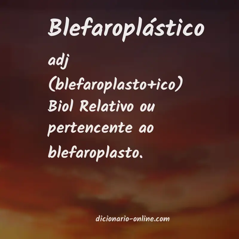 Significado de blefaroplástico
