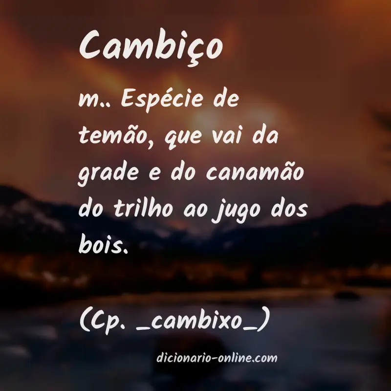 Significado de cambiço