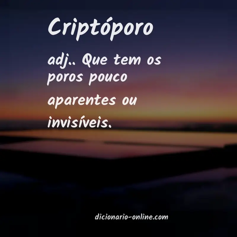 Significado de criptóporo