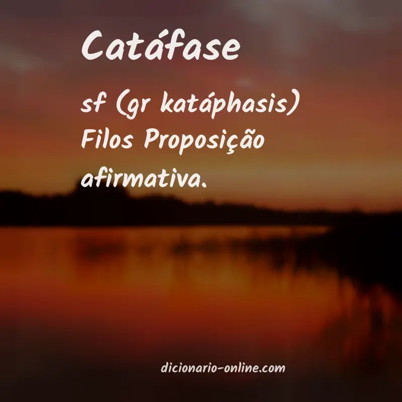 Significado de catáfase