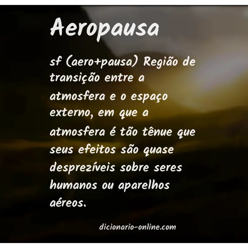 Significado de aeropausa